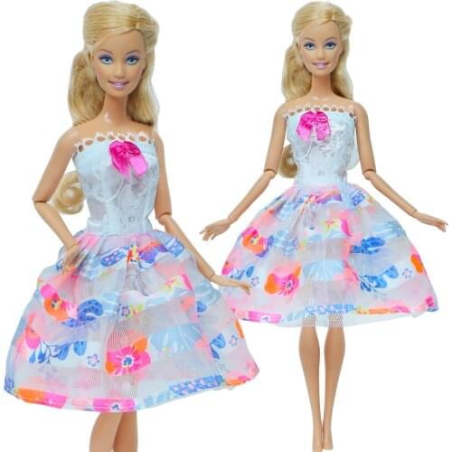 Fashion Colourful Dress Wedding Party Evening Gown Daily Casual Wear Clothes for Barbie Doll Accessories Baby Girl DIY Toys