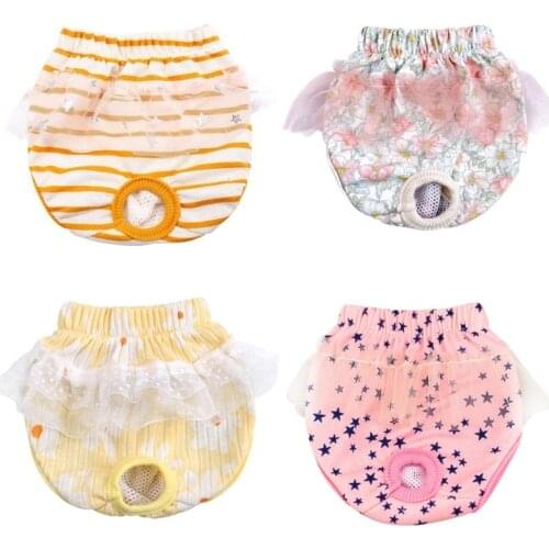 Washable Female Dog Physiological Pants Dog Diaper Sanitary Shorts Soft Girl Dogs Pants For Small Medium Dogs Pet Underwear