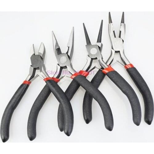 10set 4pcs/set Jewelry Pliers Tools & Equipment Kit Long Needle Round Nose Cutting Wire Pliers For Jewelry Making Accessories