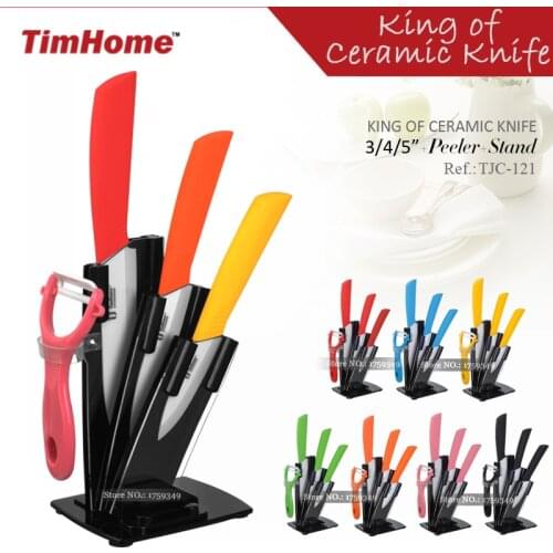 5pcs Kitchen Ceramic Knife Set 3"4"5" Inch Ceramic Knife + Peeler + Stand