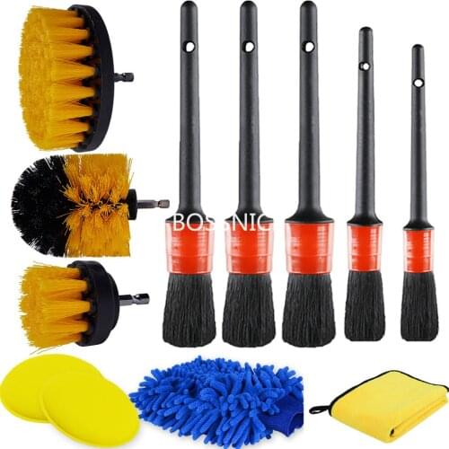 Car Cleaning Detailing Brush Set Power Scrubber Drill Brush Set For Car Wheels Dashboard Dirt Dust Cleaning Car Rim Brushes