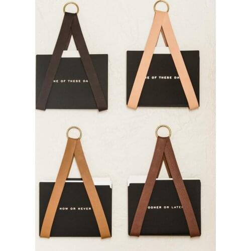 Wall Hanging Leather File Organizer Home Office paper & file holder storage off desk organization mail workspace décor homeschoo