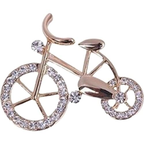 New Fashion Bike Bicycle Shape Brooch Corsage Rhinestone Casual Brooch Gifts
