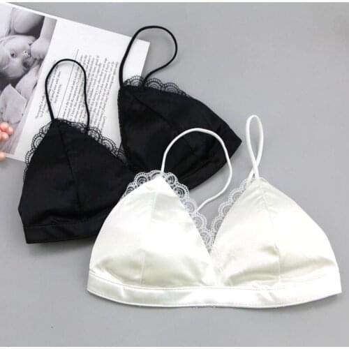 New Thin French Word Style Bralette Wireless Triangle Women Underwear Soft Lady Lingerie Deep V Hot Girls Bra