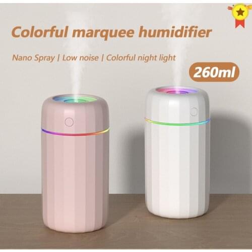 Portable Air Humidifier 260ml Ultrasonic Aroma Essential Oil Diffuser USB Cool Mist Maker Purifier Aromatherapy for Car Home