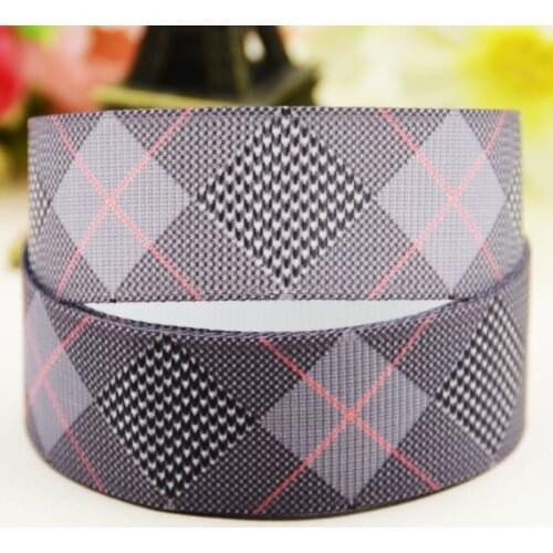 7/8'' 22mm,1" 25mm,1-1/2" 38mm,3" 75mm check pattern Printed grosgrain ribbon party decoration 10 Yards X-02483