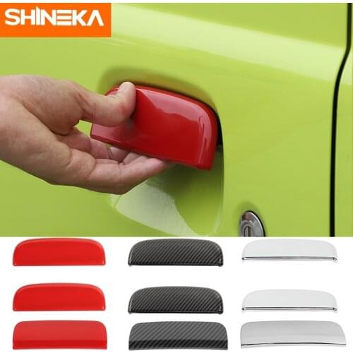 SHINEKA Car Sticker Automobile Side Door Rear Tail Door Handle Decoration Cover Accessories For Suzuki Jimny JB64 JB74 2019-2021