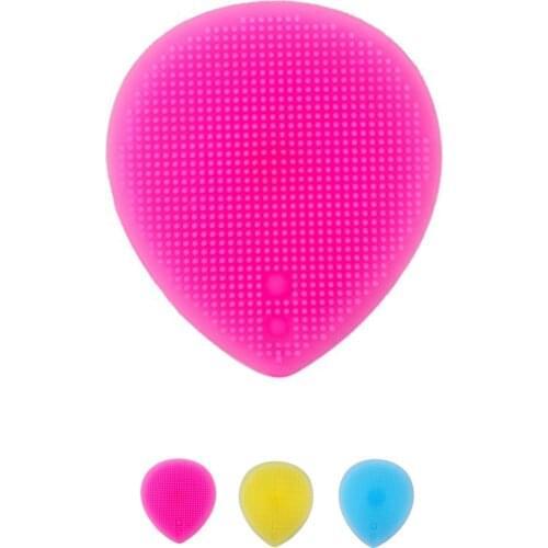 Silica Gel Cleaning Pad Wash Face Facial Exfoliating Brush Skin Scrub Cleanser Tool Silicone Facial Cleaning Brush 3 Colors