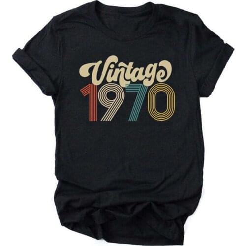 Vintage 1970 Birthday T Shirts Causal Loose Shirts Streetwear 51st 70s Quarantine Birthday Party Tops Harajuku Women Tshirt
