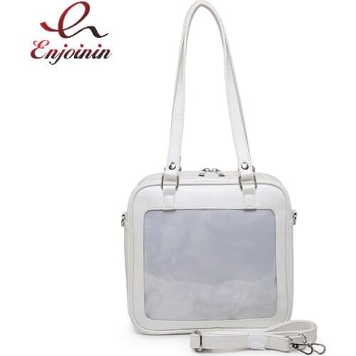 Japanses Itabag Square Shoulder Bag 3 Ways Women Purses and Handbags Kawaii School Bags Girls Clear Tots Cute JK Messenger Bag