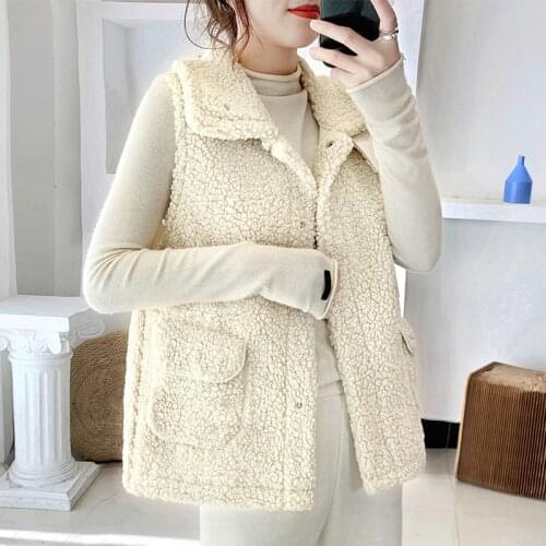 Womens waistcoat autumn and winter jacket wear 2020 Korean version of fur and lamb plush vest