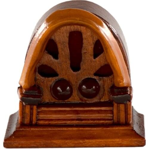 1/12 Doll House Miniature Wooden Radio Box Simulation Model for Mini Decoration Dollhouse Accessories