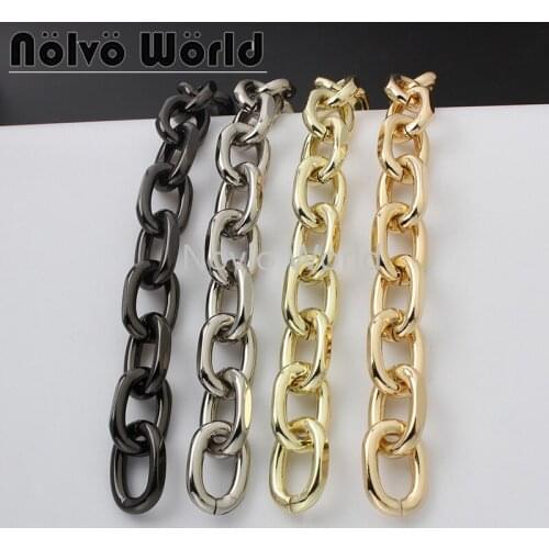 1-5-10 meters 4 colors 4.5mm thick 25*16mm aluminum meterial polished chains for woman handbag purse accessories
