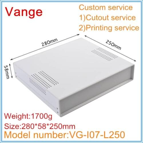 1pcs/lot sheet metal junction box 280*58*250mm iron housing plastic panels instrument housing powder coating surface
