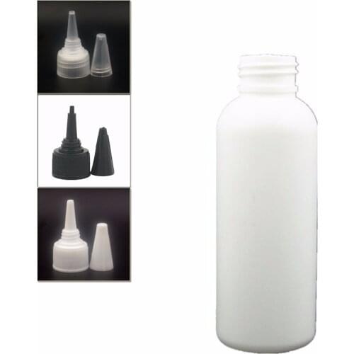 100ml empty plastic bottle , white pe bottle with Twist Top Caps, pointed mouth top cap X 10