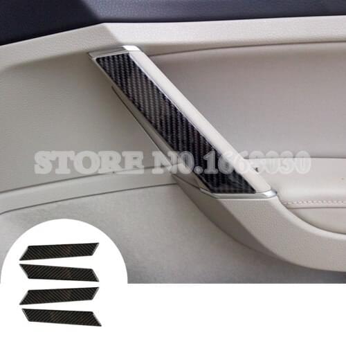 Carbon Fiber Car Door Grab Handle Cover For Volkswagen Golf 7 MK7 2013-2018 4pcs Car accesories interior Car Trim