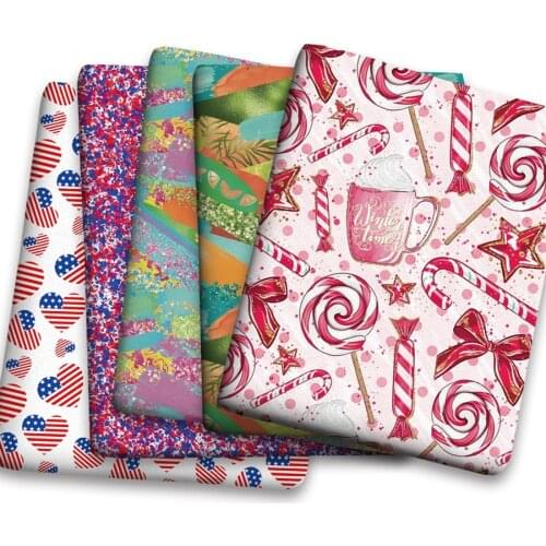 50*150cm Cartoon Merry Christmas Colorful Sweet Printed Polyster Cotton Liverpool Bullet Fabric for DIY for Handmade By Yard