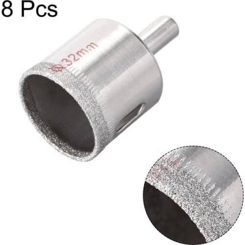 Uxcell New 8pcs 32mm 35mm 38mm Diamond Drill Bits Hole Saws Drilling Tool Bits Electric Tools for Glass Ceramic Porcelain Tiles