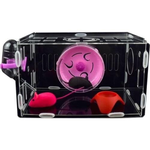 Acrylic Hamster House Cage Small Pet Villa Transparent Breathable Castle Basket Small Animal Bservation Nest C42