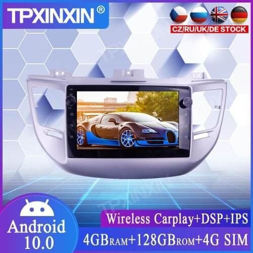 Car Radio 4+128G For Hyundai Tucson 2014-2018 Android Car Multimedia Player Headunit Audio Radio Navigtion Tape Recorder 4G LTE