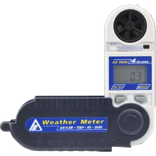 Digital AZ8909 4 in 1Pocket Barometric Pressure Anemometer Air Flow Tester wind speed meter Windchill temperature weather meter