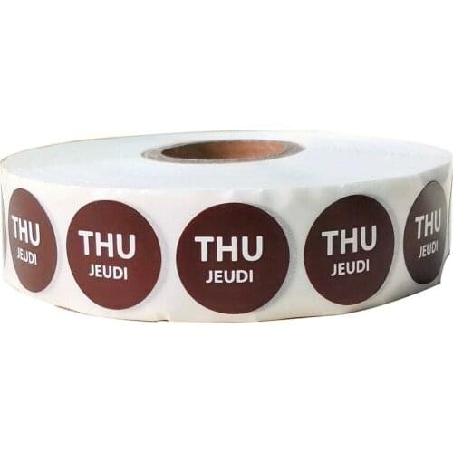 Dayspots 3/4 Inch Round Food Safety Permanent Adhesive Label HYDS-PLR34-THU 2000/Roll