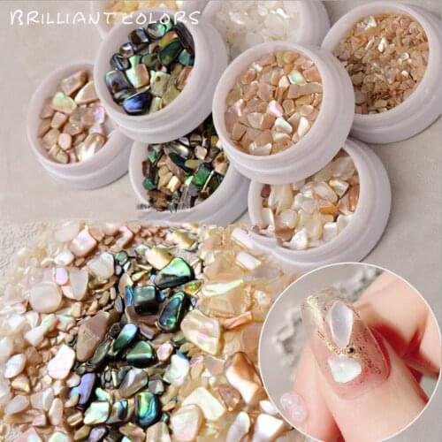 Pot 3d Nail Art Magic Colors Shell Breakstones Rhinestones For Nail Tips Decorations