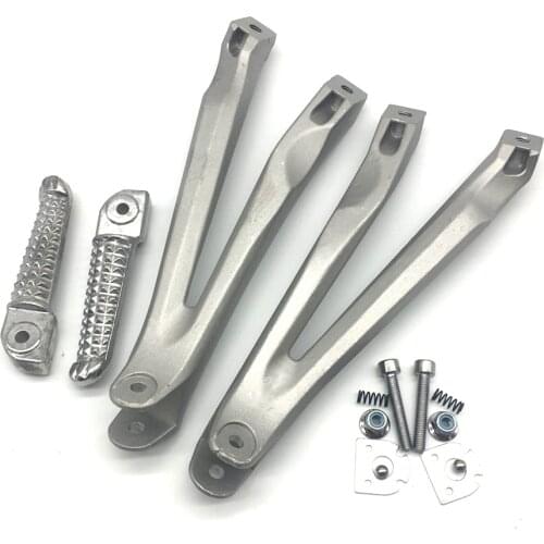 Motorcycle Silver Rear Passenger Foot Pegs Bracket Fit For Yamaha YZF-R1 2004-2008