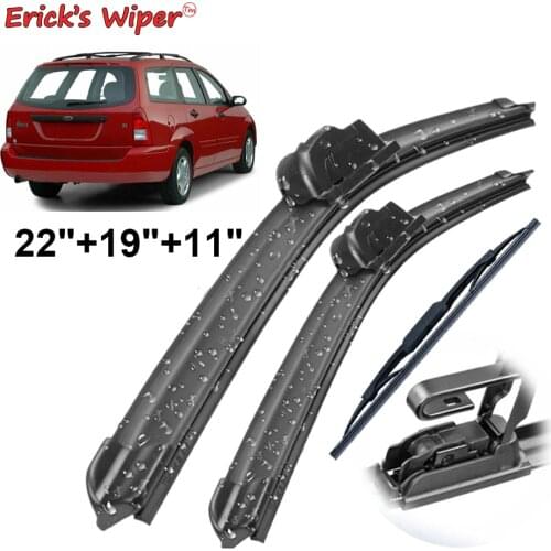 Ericks Wiper Front & Rear Wiper Blades Set Kit For Ford Focus MK1 1998 - 2005 Windshield Windscreen Window 22"+19"+11"