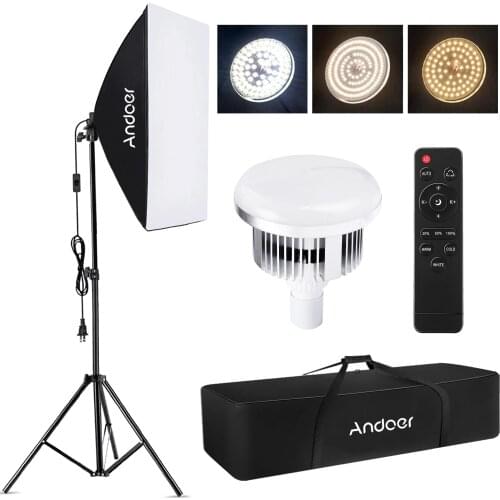 Photo Studio Photography Light kit 50x70cm Softbox Lamp Set with 85W 2800K-5700K LED Light+2M Light Stand+Remote Control+Bag