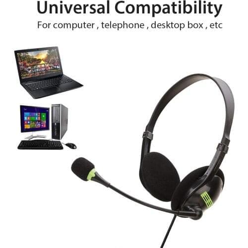 3.5mm Noise Cancelling Wired Headphones Microphone Universal USB Headset With Microphone For PC /Laptop/Computer