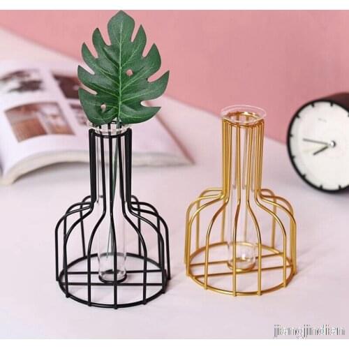 Nordic Simple Flower Stand Iron Frame Vase Simple Family Flower Rack Bottle Ornament Christmas Decoration Pot Holder jarrones