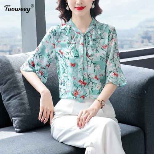 2021 New short Sleeve Floral Women Blouse Casual ruffle Neck Print Pullover Ladies Tops Plus Size Women Shirts Blusas Mujer