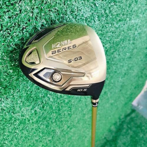 New Golf driver HONMA Beres S-03 5 star gold driver clubs 9.5 or 10.5 loft Golf Clubs driver with Graphite Golf shaft and cover