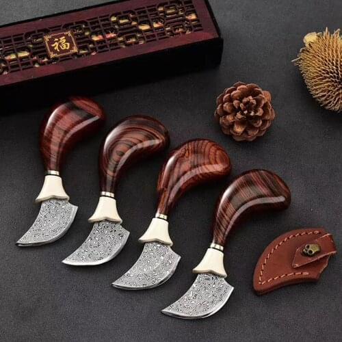 Damascus Steel Knife EDC Utility Knife Can Opener Demolition Express Portable Mini Knife