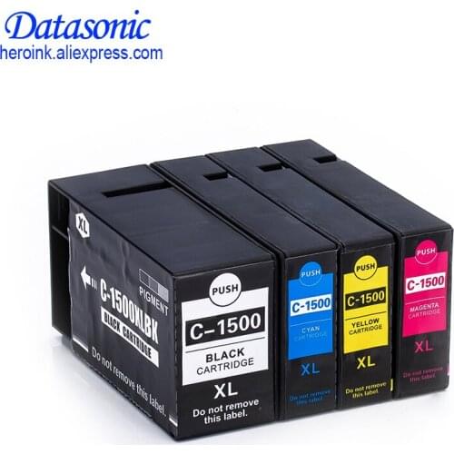 Full Set 4 Color for PGI-1500XL Pigment Ink Cartridge Compatible for Canon Printer MAXIFY MB2050/MB2350