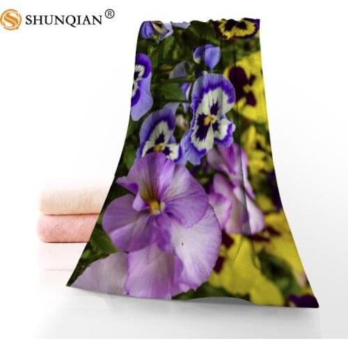 Customize All Flowers And Pansy 35x75cm Daily Exercise Fitness Fast Dry Face Microfiber Towel