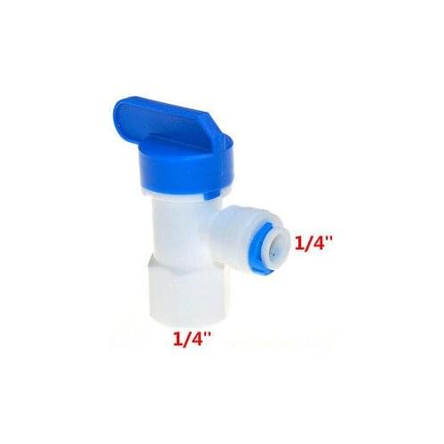 RO Water Parts 1/4 Elbow Female Tank Ball Valve for Water Purifier RO Reverse