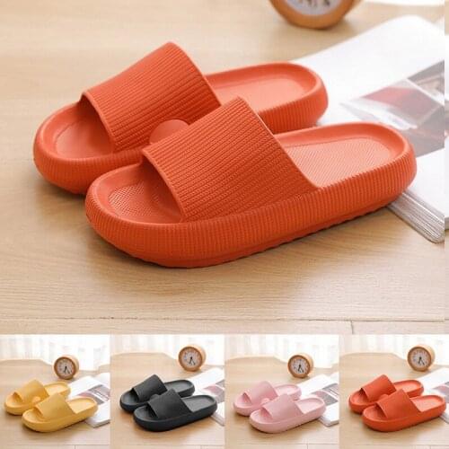 Men Women Non-slip Bathroom Home Shoes Indoor Comfortable Soft Slippers Flat EVA Thick Sole Slides Womens Sandals Dropshipping
