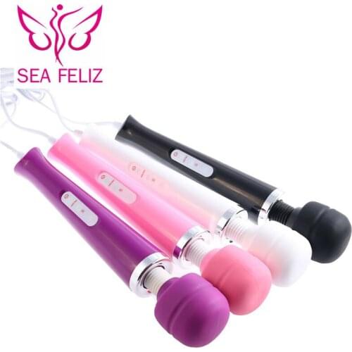 SEAFELIZ 10 Speed Magic Wand Travel G-spot Stimulation Massager Wired Style Personal Body Vibrator, Women Erotic Sex Toy EU plug