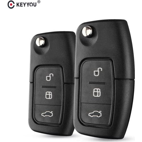 KEYYOU 20pc 3 Buttons Flip Folding Remote Key Shell for Ford Focus Fiesta C-Max S-Max Ka Mondeo Galaxy Fob Case HU101 FO21 Blade