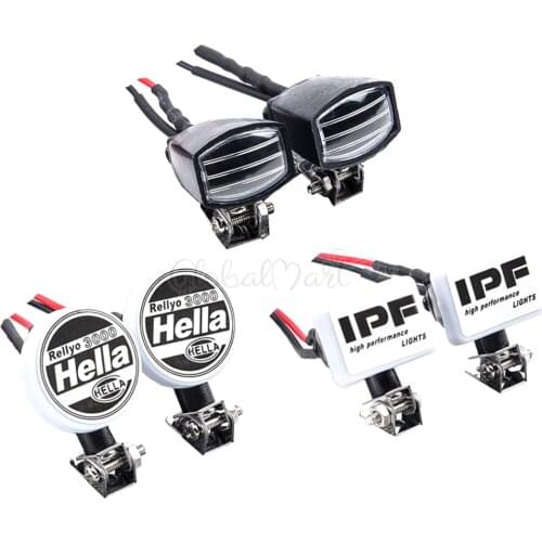 LED Lights Headlights Spotlight with Bracket for 1/10 RC Car Crawler Traxxas TRX4 TRX6 Axial SCX10 90046 Redcat Gen8 Parts