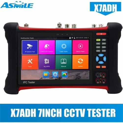 Six in one CCTV IP tester TVI 8MP, CVI 8MP, AHD 5MP/HD SDI/EX-SDI cctv tester monitor with RJ45 TDR Cable Test for X7ADH