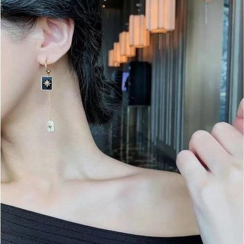 YAOLOGE 2021 Trend Gold Color Square Drop Earrings For Women Geometric Alloy Earrings Fashion Party Jewelry Brincos Wholesale