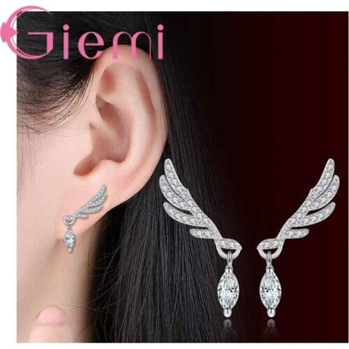 New Wings Drop Earrings For Women Punk 925 Sterling Silver Brincos Elegant design Fashion Wedding Party Jewelry