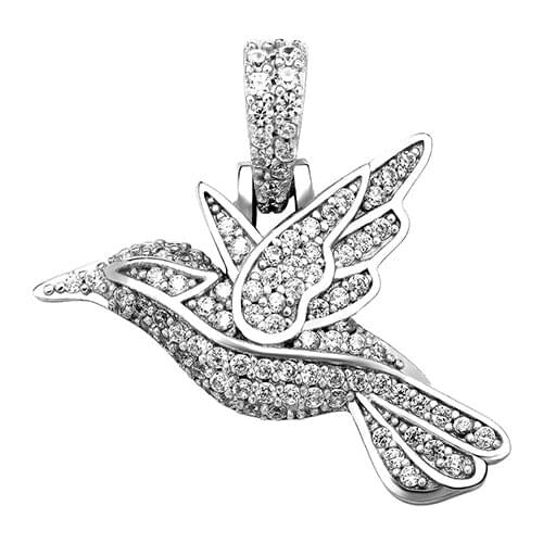 S925 Sterling Silver Bling Ice Out CZ Stone Pigeon Bird Pendants Necklaces for Women Charm Jewelry Drop Shipping