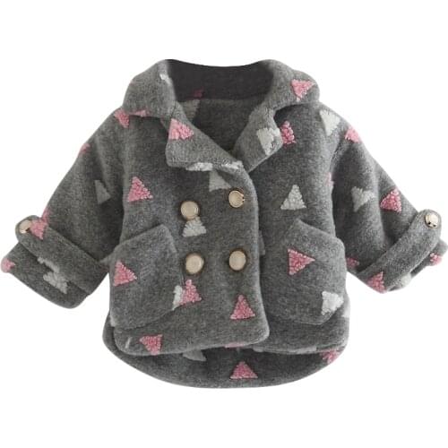 Girls Snow Wear Winter Baby Parka Plus Thick Baby Infant Girls Outerwear Coat Double-breasted Toddler Girls Clothing 0-2Y