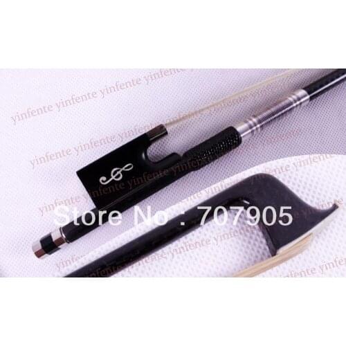 1x New Violin Bow Black Carbon Fiber High quality Silver Color Bow string