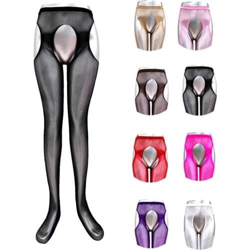 2021 High Quality Sexy Women Fishnet Tight Open Crotch Elastic Party Club Stockings Panty Hose Nylon Plus Size Mesh Pantyhose