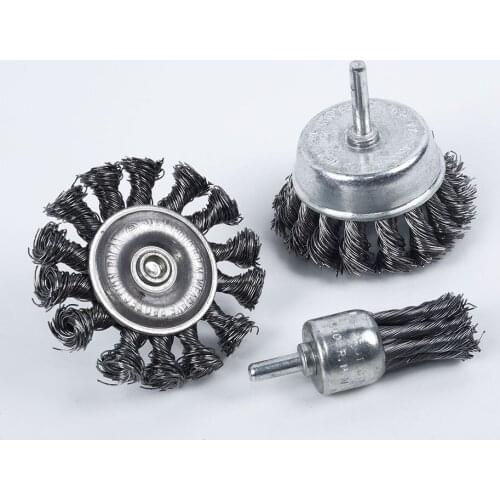 Degreasing Wire Brush Deburring Replacement Grinding Derusting 3pcs Polishing Wheels